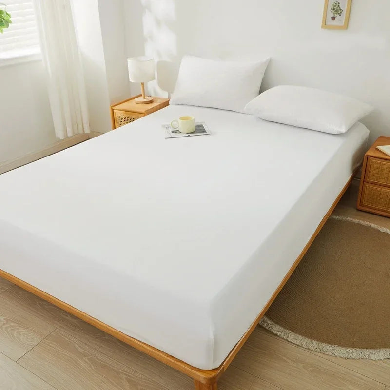 housse matelas gris uni extensible anti acariens lit double coton polyester moderne