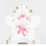 horloge murale moderne transparente ruban ballons adhésifs chambre enfants salonDecorationMuraleChiffresDoreRoseBlanc