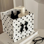 boîtes rangement coton pliables rose blanc noir pois texturées