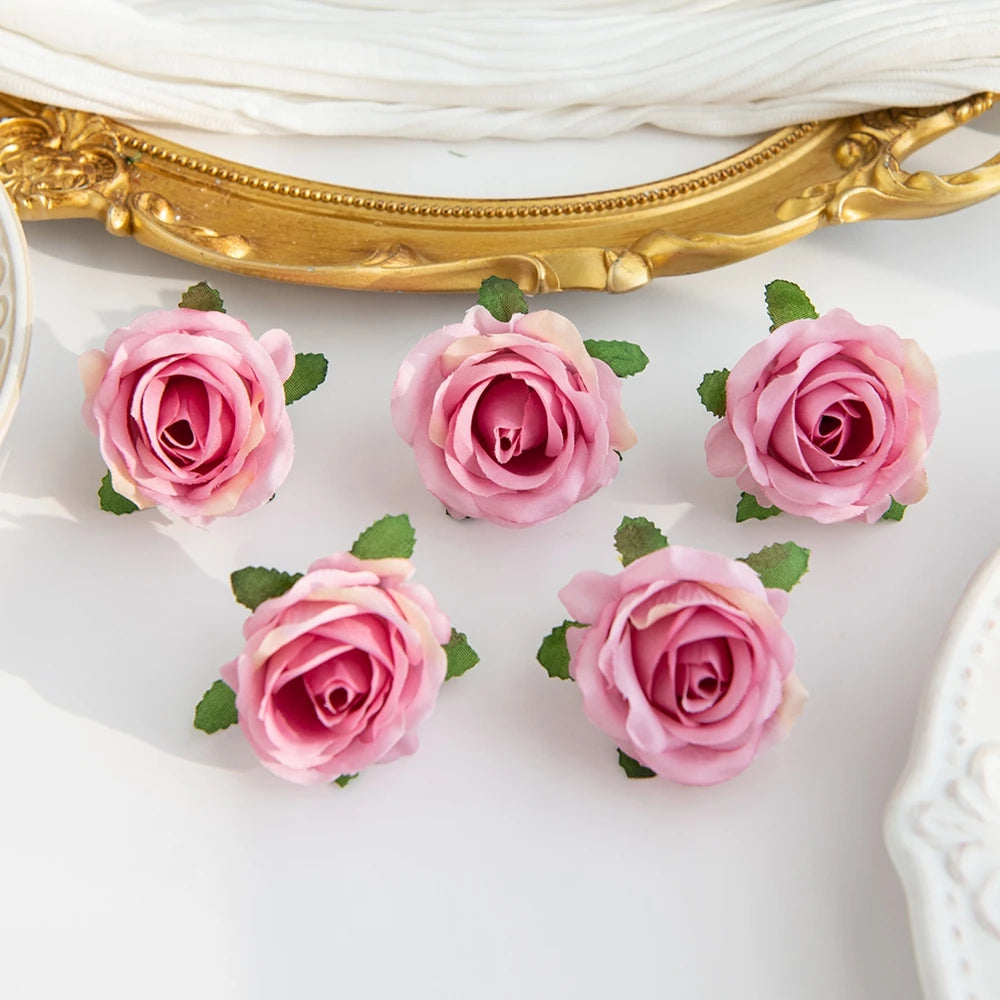 fleurs artificielles roses soie feuilles vertes décoration mariage fête intérieur