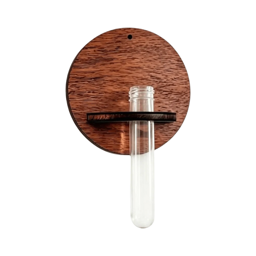 support mural bois moderne vase transparent plante verte étagère mur minimaliste fixations