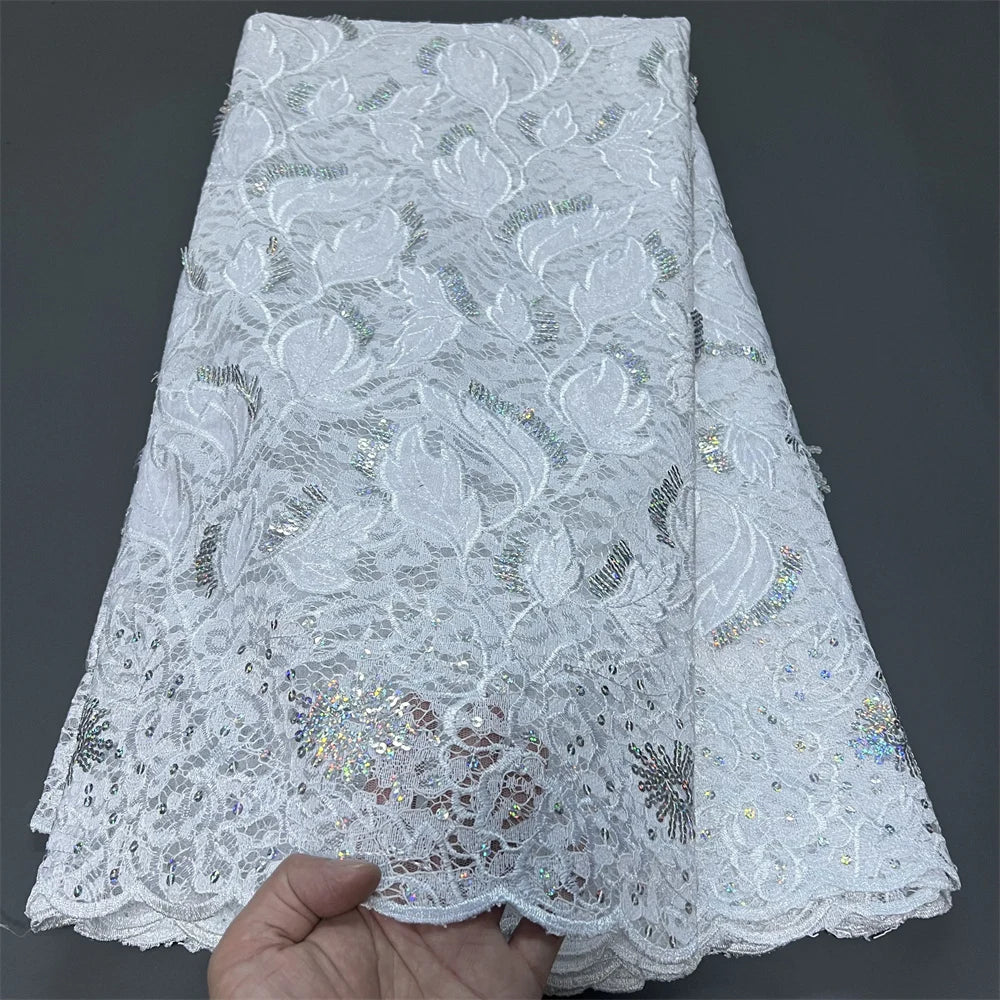 tissu dentelle violet noir rose fleurs feuilles paillettes broderie cérémonie mariage haut qualité 130cm