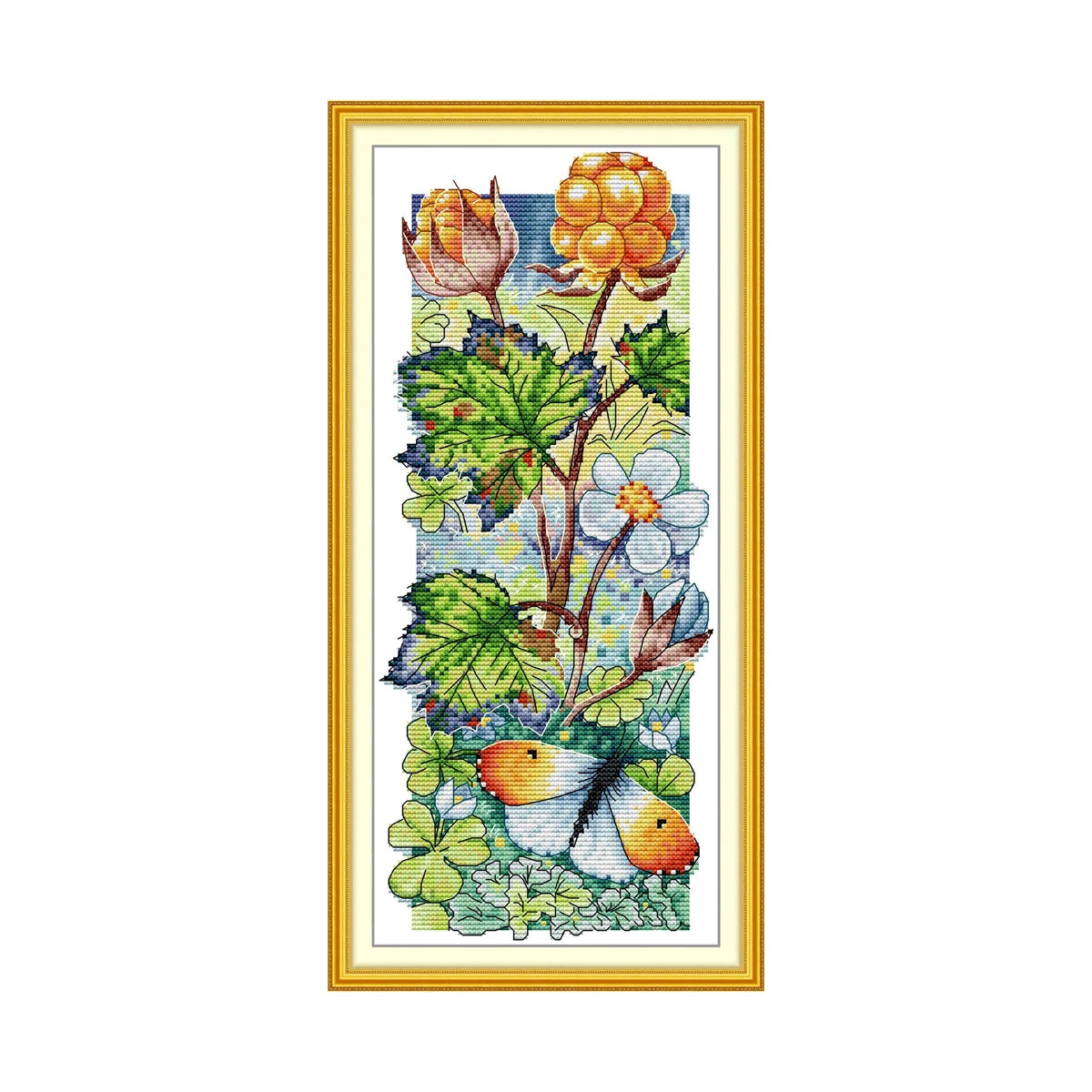 broderie saisonnière coton floral animaux traditionnelle peinture rat oiseau verte bleue rouge