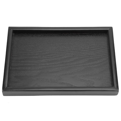 Plateau en bois massif rectangulaire noir pour thé et café
