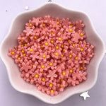 miniatures fleurs multicolores simples centrer jaune decoratives artisanat mariage scrapbooking