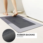 tapis bain gris moderne antidérapant pvc tissé ligne horizontale 50x80cmintérieur