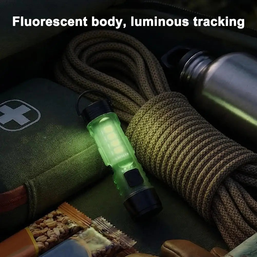 lampe torche rechargeable étanche noire vert moderne compact anneau fixation câble type