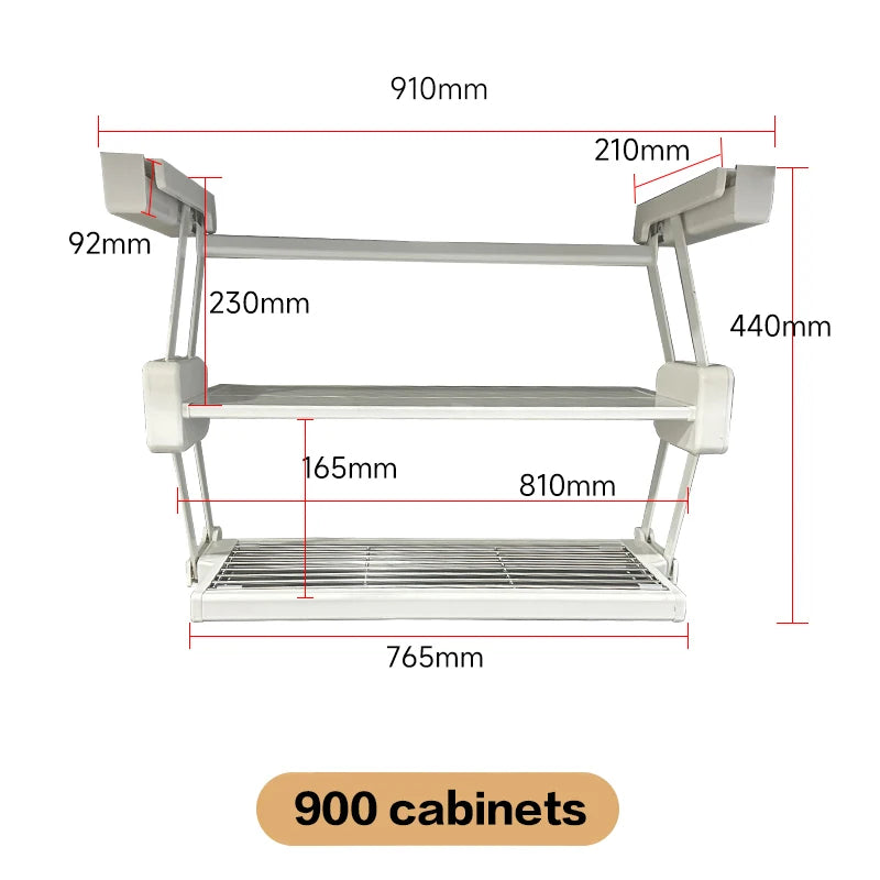 étagère pliable aluminium gris moderne clips rangement cuisine multiple utilisation 400mm 900mm blanc