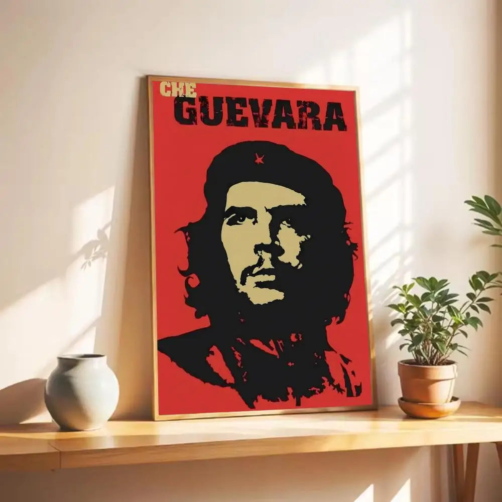 affiche che guevara pop art révolution bleu blanc portrait décoration murale moderne