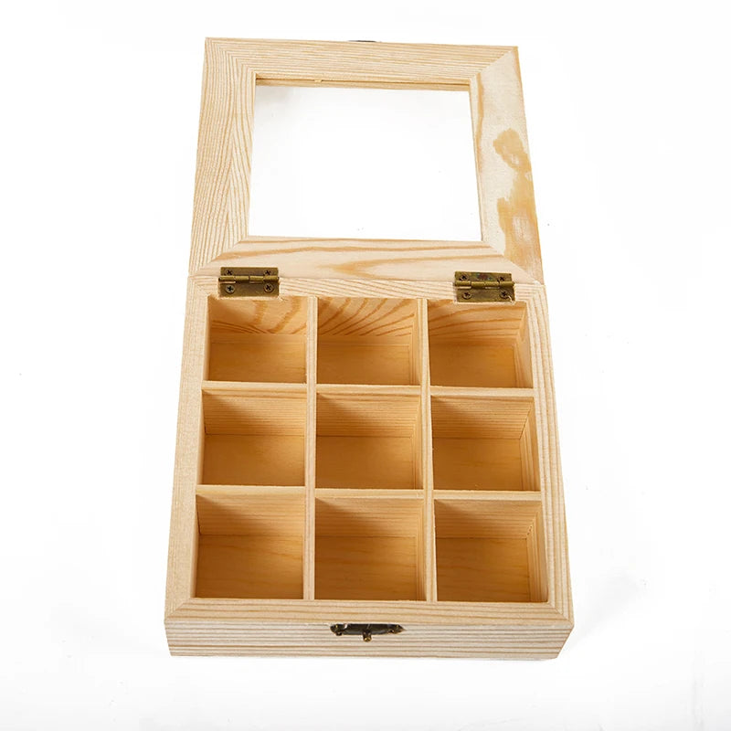 boîte rangement bijoux bois compartiments rustique naturel charnières opaques compartments organisateur petits objets