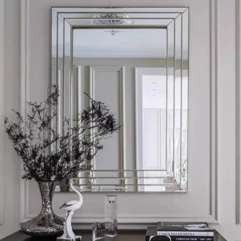 miroir argenté classique rayures horizontales vertical decoration chambre salon