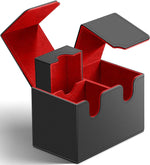 boîte rangement cartes jeu noir rouge texture tissée moderne zippée TOPSON