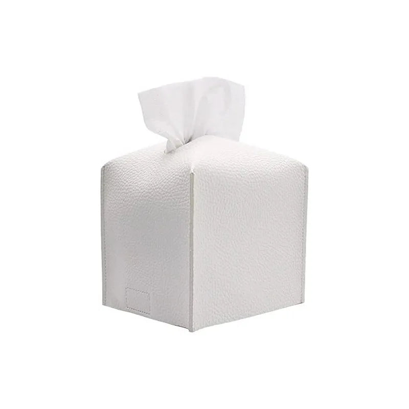 boîte mouchoirs simili cuir moderne gris noir rose pâle adhésif amovible salon decoration