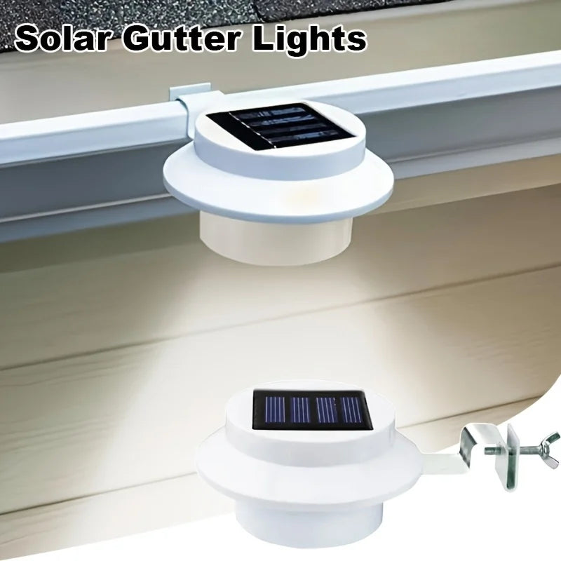 lampe solaire gouttière blanc moderne clips panneau solaire led interrupteurextérieur 2492000lm