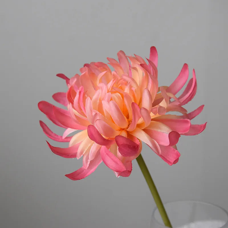 fleurs artificielles chrysanthèmes soie rouge rose bleu blanc jaune décoration intérieure mariage anniversaire minimaliste