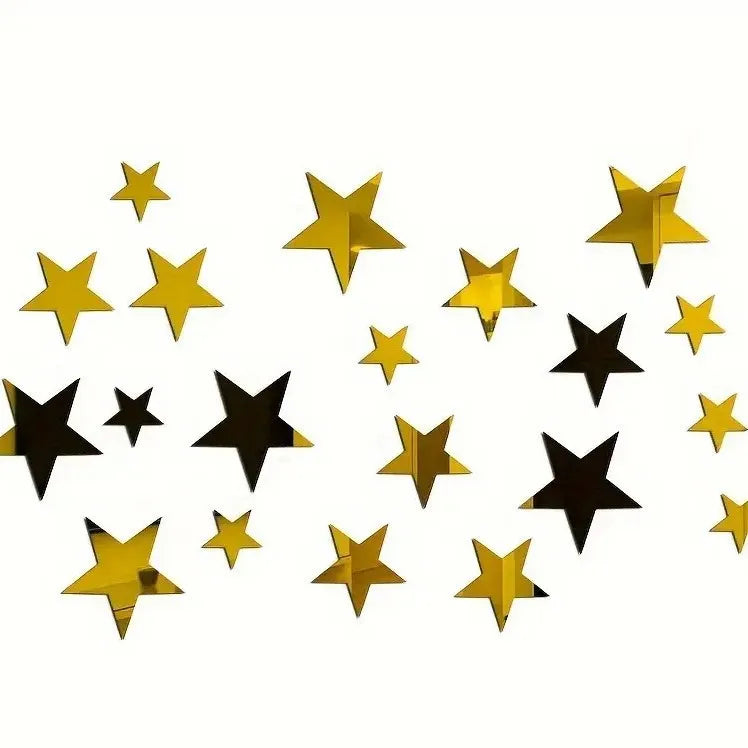 décoration murale stickers étoiles argent doré noir bleu blanc adhésif moderne chambre salon 20pcs