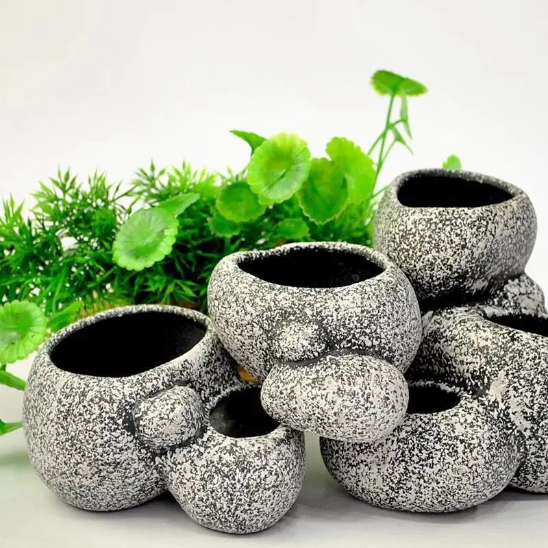 Cache pot XXL céramique rouge pour aquarium