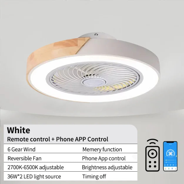 ventilateur led télécommande vitesses moderne blanc gris noir vert rose bleu