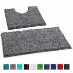 tapis bain moderne gris clair rouge bleu royal anti glisse salon salle bain chenille