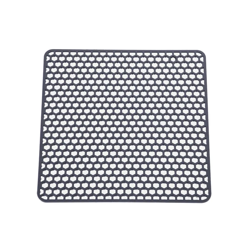 tapis protection anti chaleur silicone moderne noir jaune violet grille hexagonale