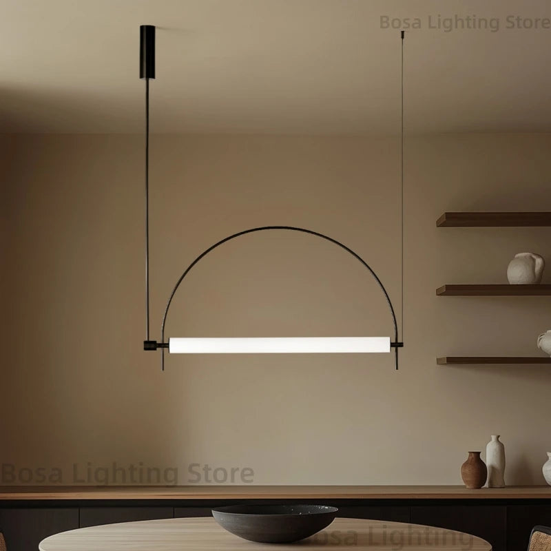 lampe suspendue moderne minimaliste noir blanc lisse 6000k 3000k 90 260V 2000 82000lm