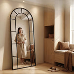 miroir noir moderne rétro géométrique ligne droite courbe mur chambre coucher