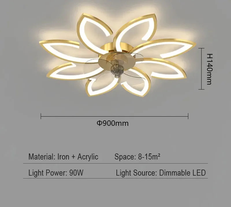 plafonnier moderne or noir feuilles stylisées led télécommande flux lumineux 2000 82000 tension 110