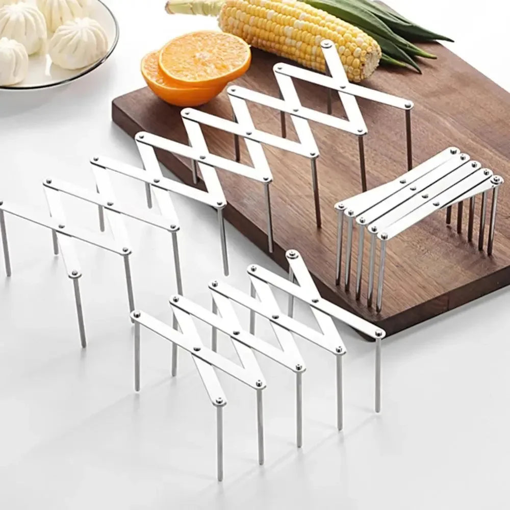 support vaisselle argenté pliable acier inoxydable moderne respectueux environnement utilisation multiple salon tringles
