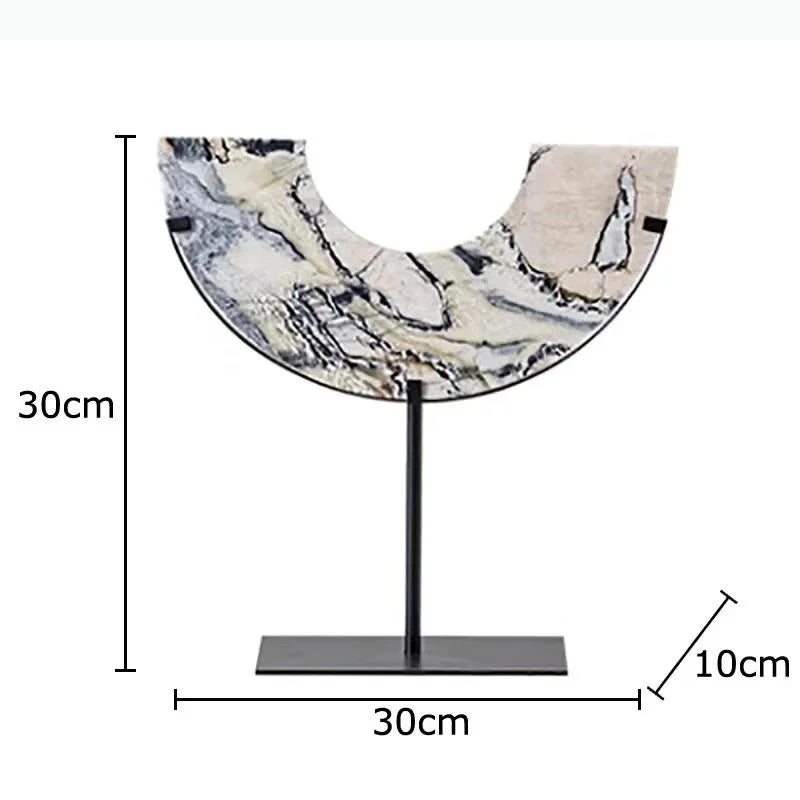 disques decoratifs marbre modernes blanc gris noir beige support metallique decoration maison