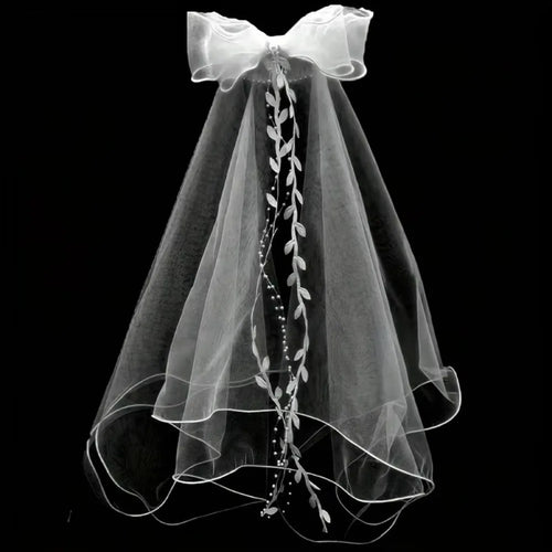 voile mariée dentelle broderie feuilles blanches classique romantique tulle translucide headpiece mariage femme