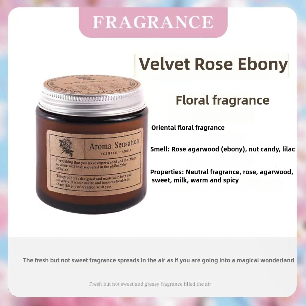 bougies parfumées cire soja marron clair étiquette blanche aromathérapie décoration maison cadeau événementNELLE luxE