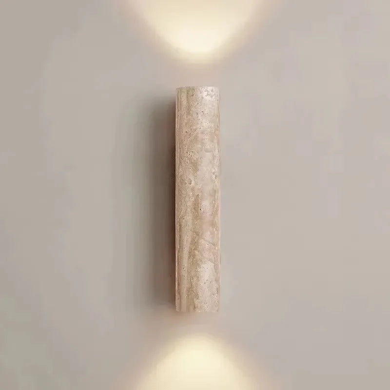 applique murale moderne pierre beige clair veines minimaliste éclairage led chambre salon