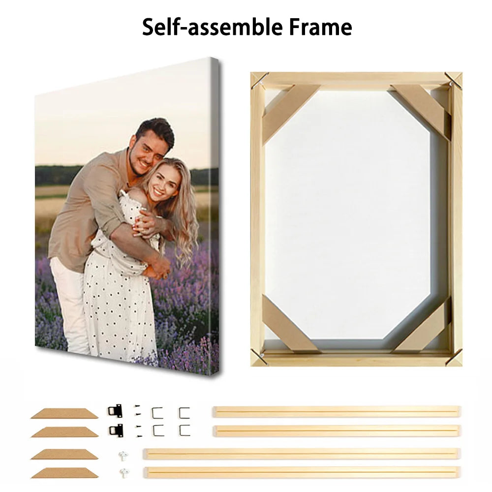 poster personnalisé toile photo décorative cadre bois mur art moderne