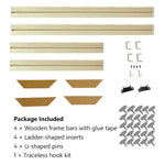 Cadre mural bois naturel moderne clips 20x40cm 25x55cm 30x60cm 35x75cm 40x80cm 45x95cm 50x100cm 55x115cm
