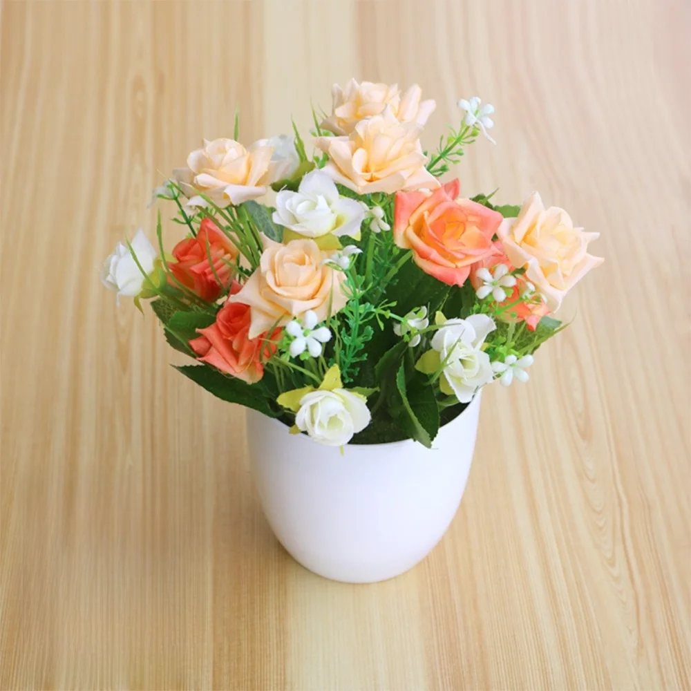 bouquet fleurs artificielles rose blanche violette jaune rouge intérieur décoration moderne minimaliste