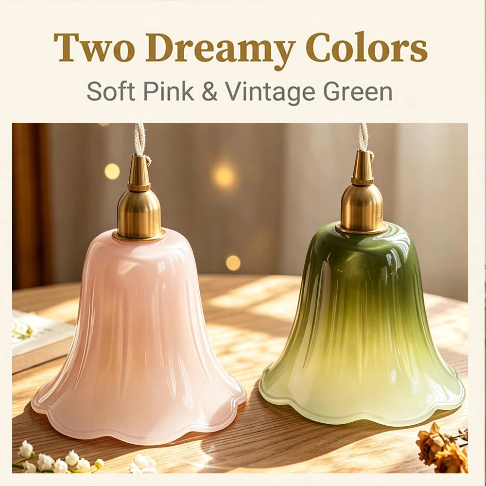 lampe suspendue vintage rose clair vert gradient laiton e14 salon restaurant chambrehôtel