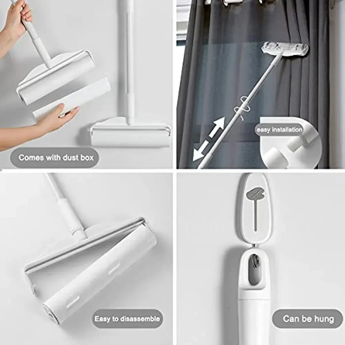 brosse poussière moderne pratique tapis sols rideaux rouleaux remplaçables blanc imprimé motifs colorés 24cm