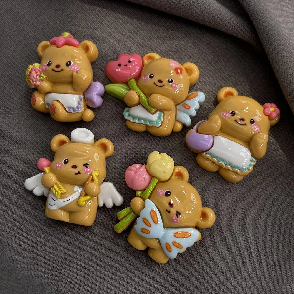 pendants ours mignons coeurs fleurs papillons couleurs vives decoration maison cartoonaopaque