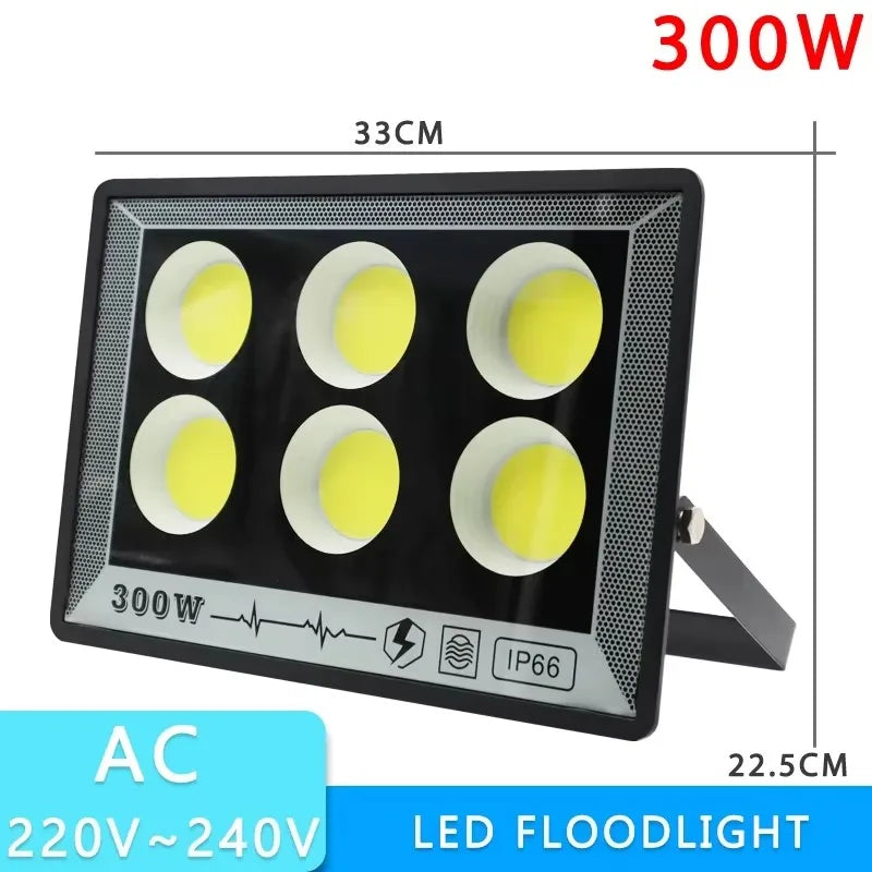 projecteur led ip66 étanche noir moderne clips câbles 50w 100w 300w 400w 500w