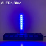lampe led 8leds rouge jaune vert bleu blanc chaud blanc froid moderne câble usb
