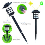 lumière solaire extérieure classique noir carreaux blancs stake jardin pack led imperméable ip65