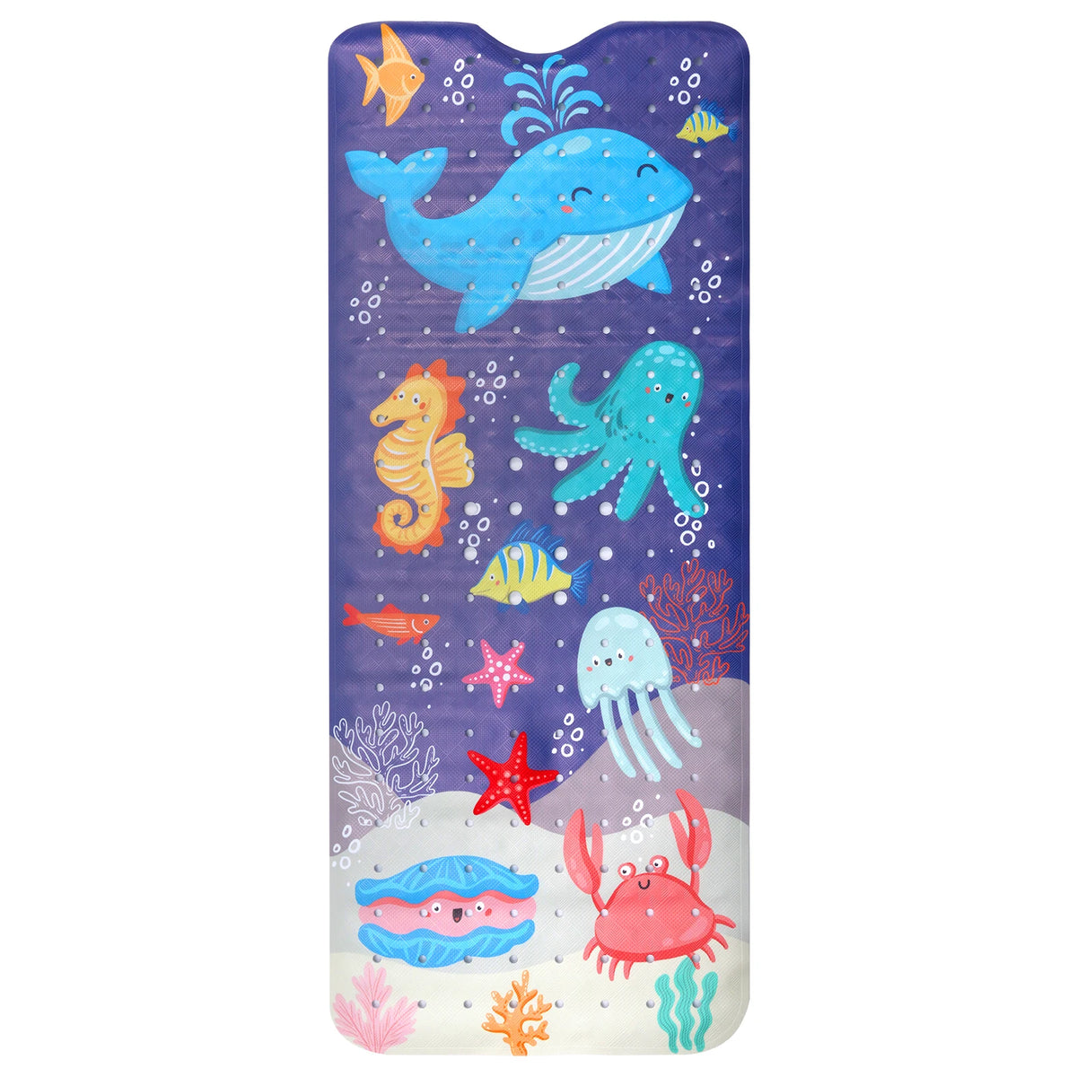tapis bain dessin animé sous marin sirène poissons coraux moderne enfant couleur alphabet adhésif