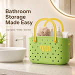 panier rangement douche bain organisation drain large capacité shampoing cosmétiques moderne vert jaune transparentTrou