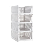 paniers rangement blancs perforés empilables respectueux environnement moderne fournis clips armoire vêtements pliés