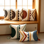 housse coussin bohème géométrique franges polyester 45x45cm 30x50cm décoration salon chambre voiture