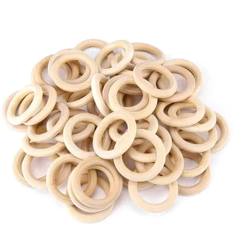 anneaux bois naturel lisses 30mm minimaliste rustiques créations artisanales bijoux diy decorationintérieur