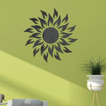 miroir mural moderne argent doré noir feuilles stylisées adhésif décoration maison abstrait set multiple