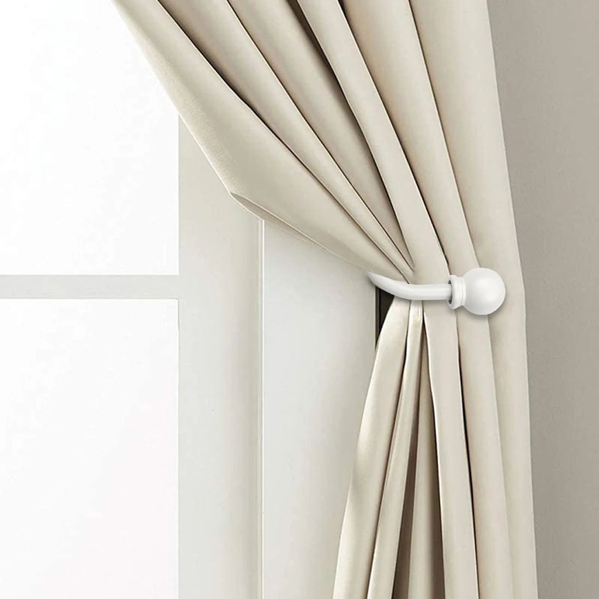 boucles rideau noir blanc modernes vis supports murales durable rondes lisses