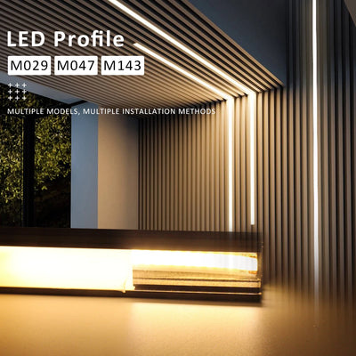 Profilé LED aluminium ondulé noir argenté de 50cm pour plafond