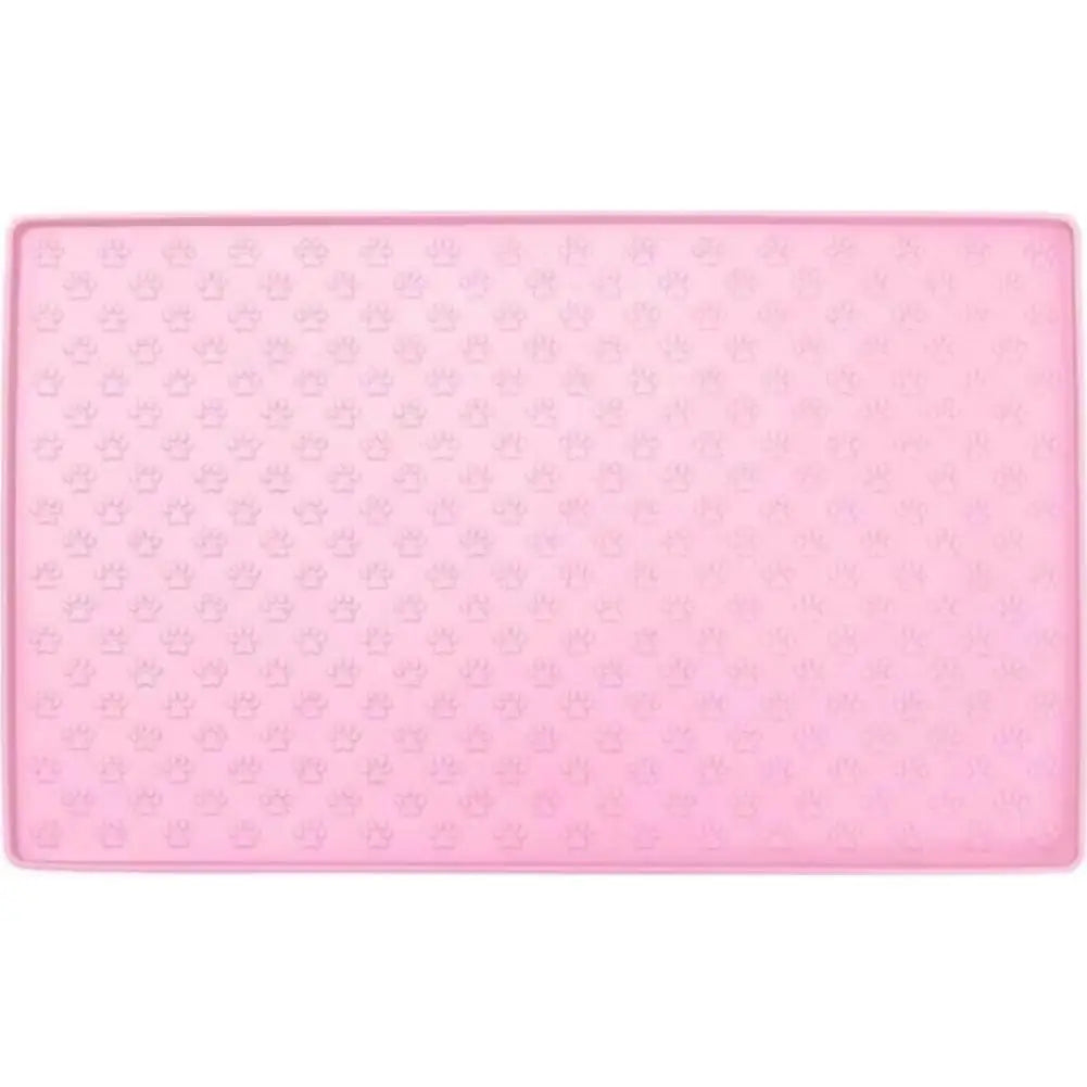 tapis alimentation animaux noir rose vert gris imprimé pattes modernes anti déversement easy clean